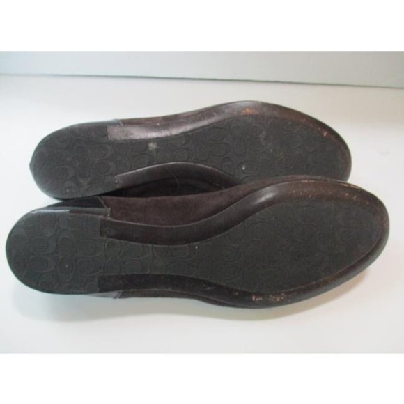 Mod! COACH Brown Suede and Patent Fringe Petal Ballet Flats - Picture 6 of 9